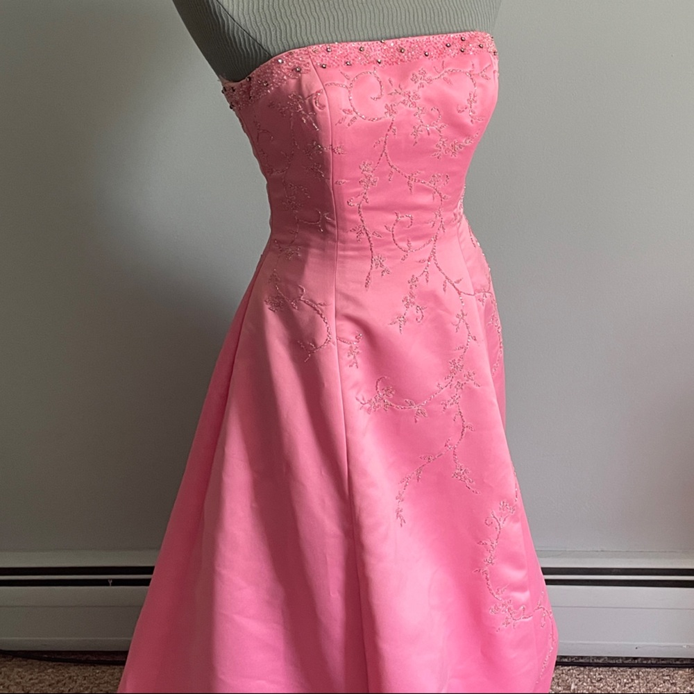 Precious Formals Strapless Pink Dress